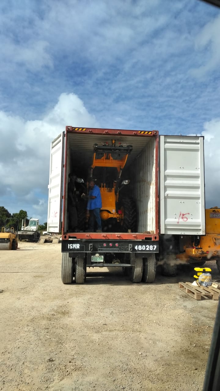 Our HQ928 and HQ918 wheel loader arrived at our Anguilla Sales Agent