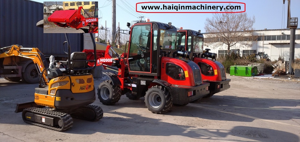 Mini wheel loader HQ908 with Yanmar engine , botcat quick hitch