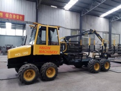 Log transport Trailer with crane